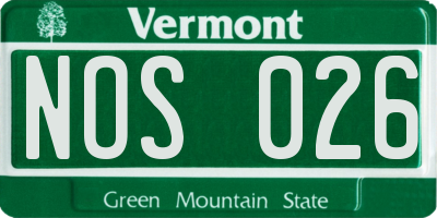 VT license plate NOS026
