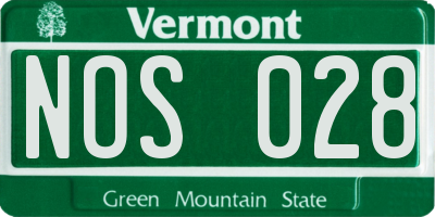 VT license plate NOS028