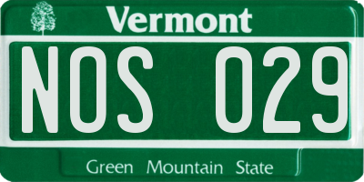 VT license plate NOS029