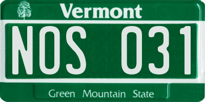 VT license plate NOS031