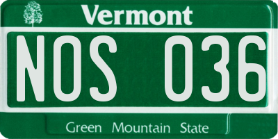 VT license plate NOS036