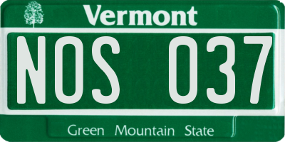 VT license plate NOS037