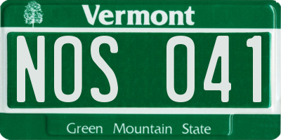 VT license plate NOS041