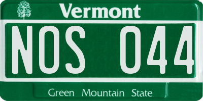 VT license plate NOS044