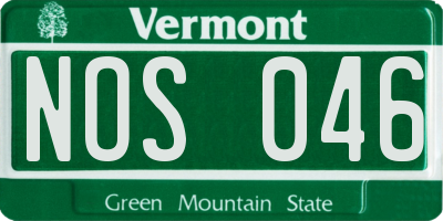 VT license plate NOS046
