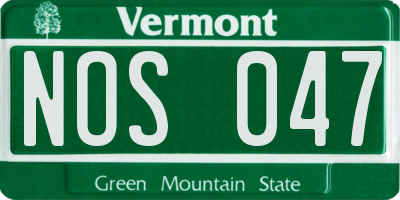 VT license plate NOS047