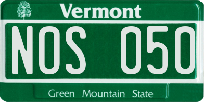 VT license plate NOS050