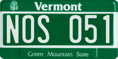 VT license plate NOS051