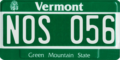 VT license plate NOS056