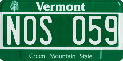 VT license plate NOS059