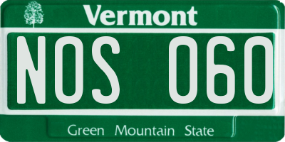 VT license plate NOS060