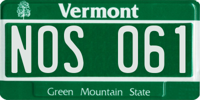VT license plate NOS061