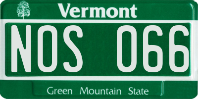 VT license plate NOS066