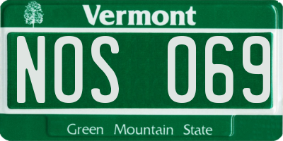 VT license plate NOS069