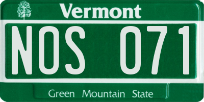 VT license plate NOS071