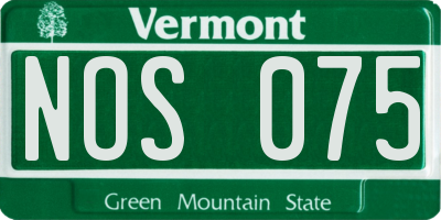 VT license plate NOS075