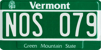 VT license plate NOS079
