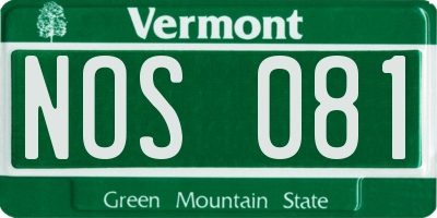 VT license plate NOS081