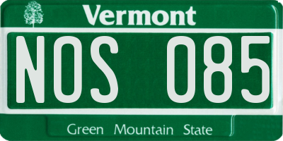 VT license plate NOS085