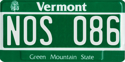 VT license plate NOS086