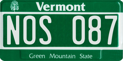 VT license plate NOS087