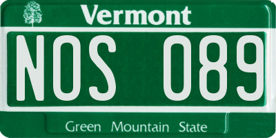 VT license plate NOS089