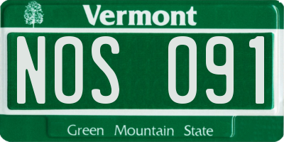 VT license plate NOS091