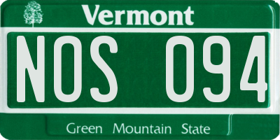 VT license plate NOS094