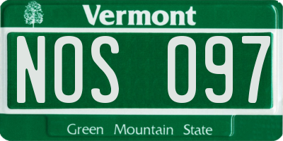 VT license plate NOS097
