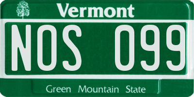 VT license plate NOS099