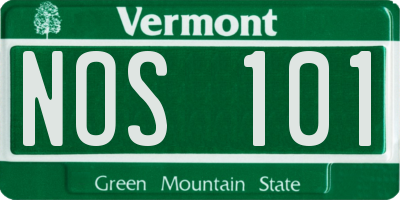 VT license plate NOS101