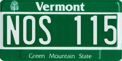 VT license plate NOS115
