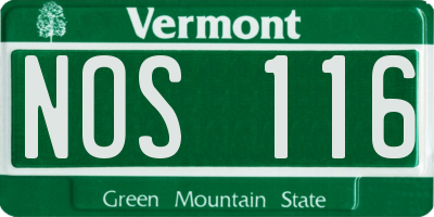 VT license plate NOS116