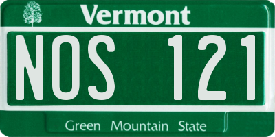 VT license plate NOS121