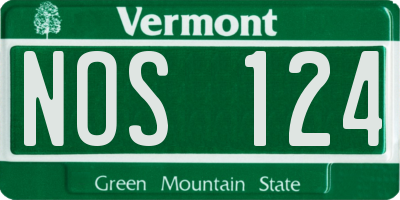VT license plate NOS124