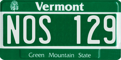 VT license plate NOS129