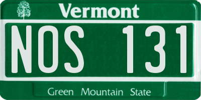 VT license plate NOS131