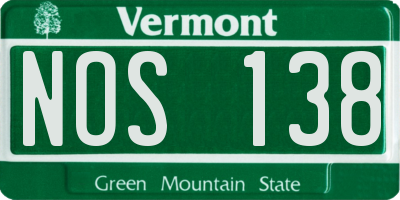 VT license plate NOS138
