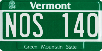 VT license plate NOS140