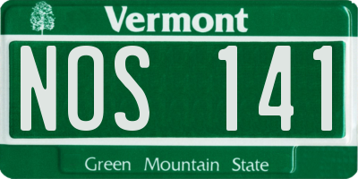 VT license plate NOS141