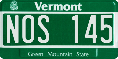VT license plate NOS145