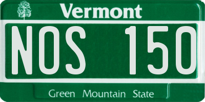 VT license plate NOS150