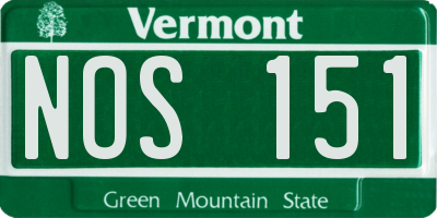 VT license plate NOS151