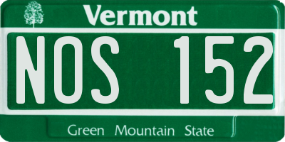 VT license plate NOS152