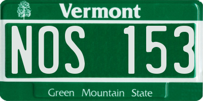 VT license plate NOS153
