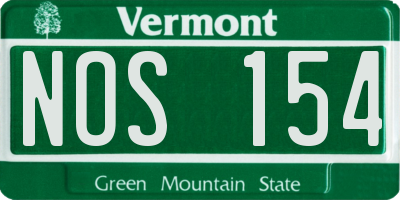 VT license plate NOS154