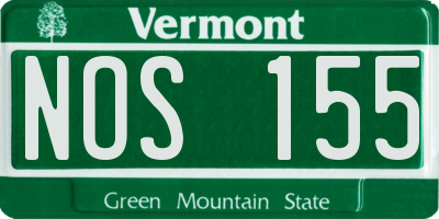 VT license plate NOS155