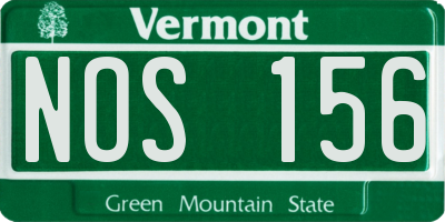 VT license plate NOS156