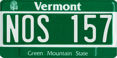 VT license plate NOS157