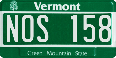 VT license plate NOS158